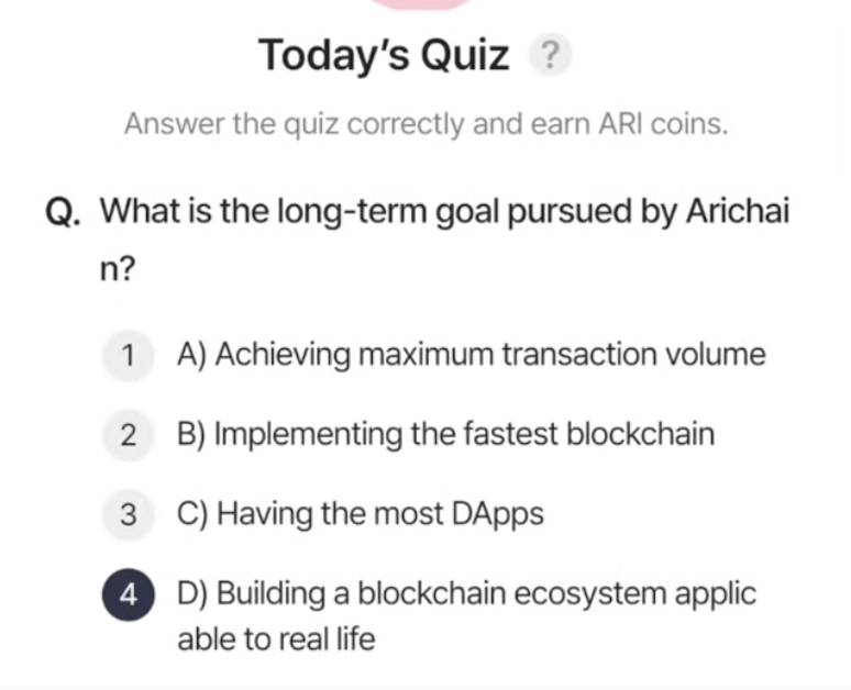 ARI Wallet Daily Quiz Answer 8 March 2025 (AriChain)